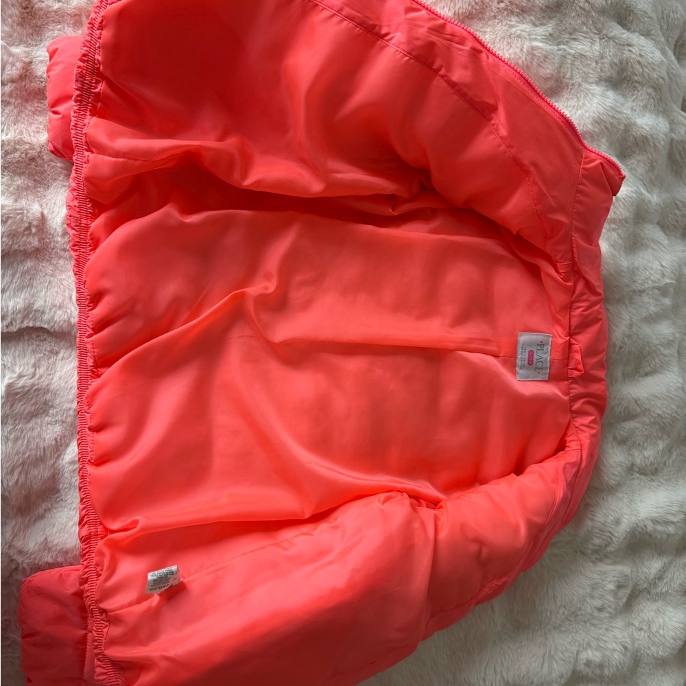 Kids Neon Coral Puffer Jacket. Old Navy EUC, worn once. - Picture 5 of 5